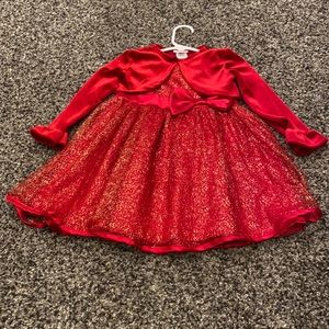 2T Red and gold dress with shawl